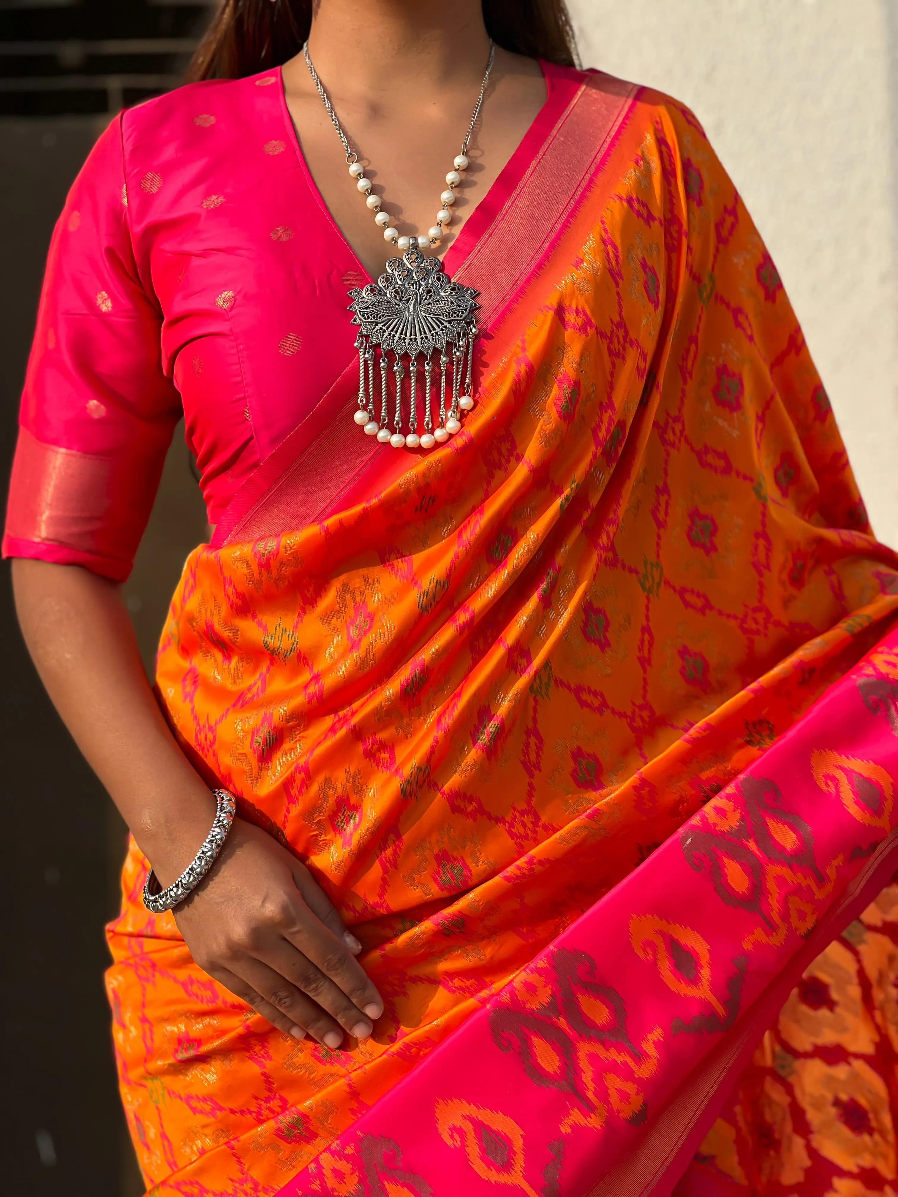 Buy Satarangi Ikkat Premium Saree in Surat - Reseller Bazzar